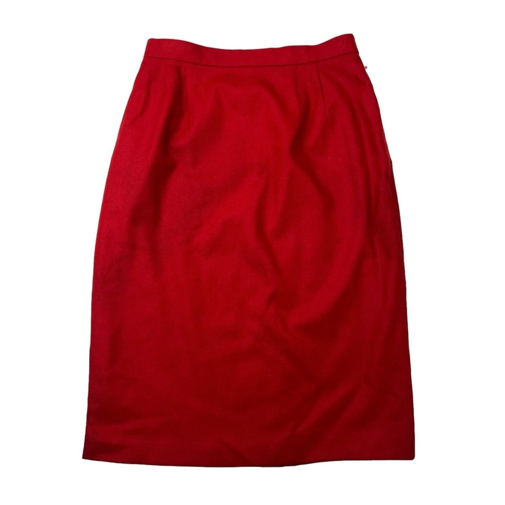 Worthington Women's Size 12 Red A-line Midi Lined Career Wool Classic Skirt NWOT - Picture 4 of 16